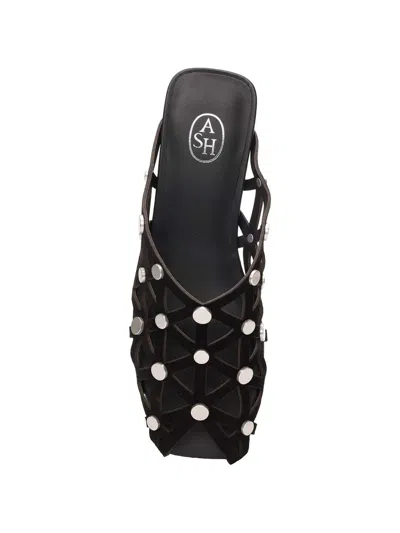 Ash Bone Stud-embellished Cut-out Sandals In Black