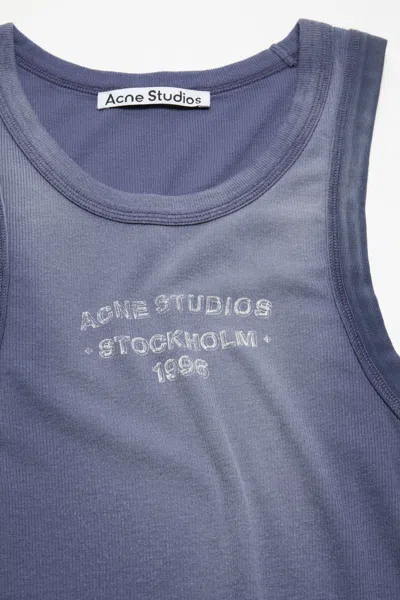 Acne Studios Sprayed Logo Tank Top In Blue
