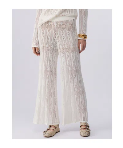 Liu •jo Open-work Trousers In White