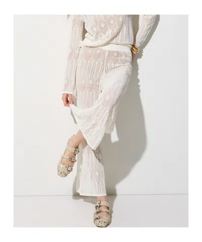 Liu •jo Open-work Trousers In White
