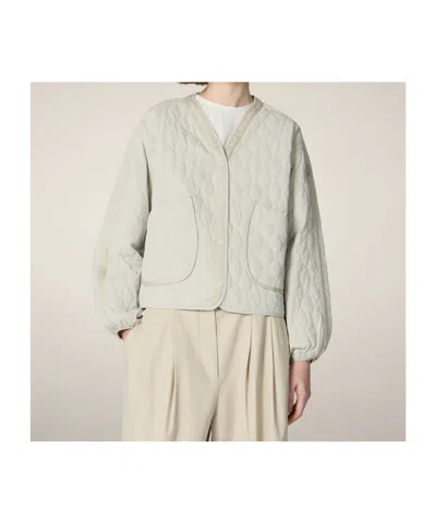 Save The Duck Wave-quilted Jacket In White