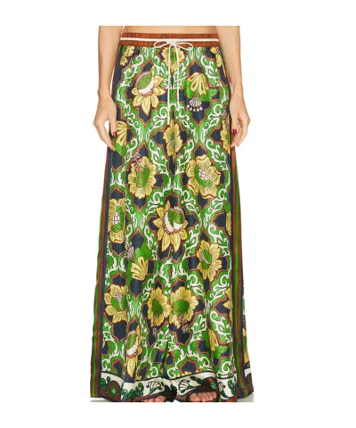 Alemais Womens  Liana Printed Silk Palazzo Trousers In Green