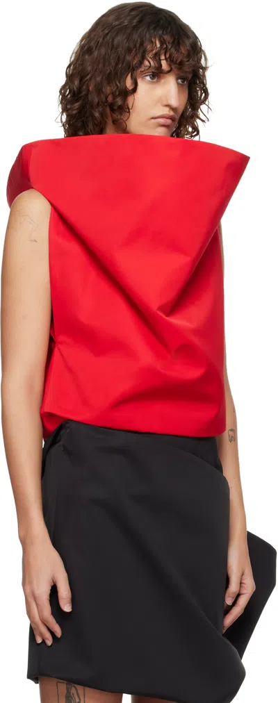 Lii Red Extended Cone Top In Red