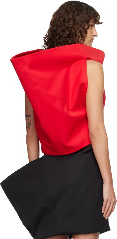 Lii Red Extended Cone Top In Red