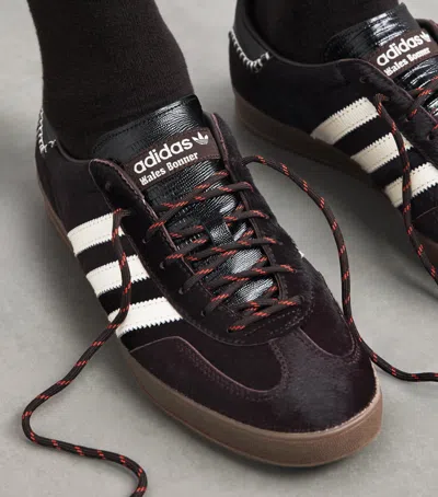 Adidas Originals Adidas By Wales Bonner Gazelle Pony Sneakers In Burgundy