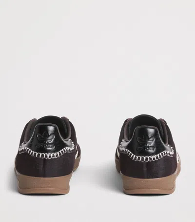 Adidas Originals Adidas By Wales Bonner Gazelle Pony Sneakers In Burgundy