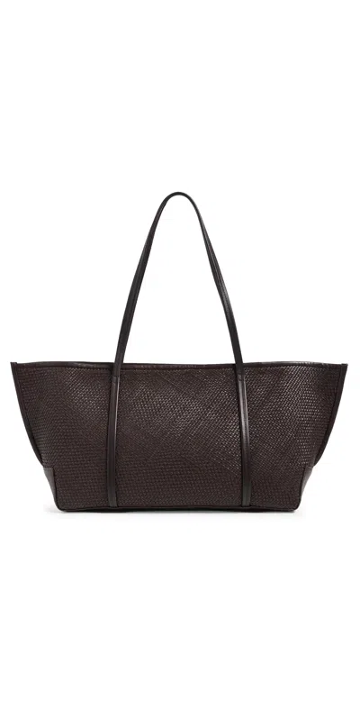 St Agni Woven Slim Bateau Tote In Brown
