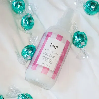 R + Co Candy Stripe Protect And Prep Detangling Spray 251ml In Transparent