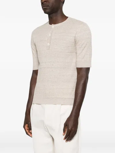 Lardini Buttoned T-shirt In Neutral