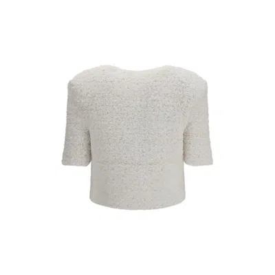 Balmain Cardigan Tweed Plumetis Sweaters And Cardigans White In White