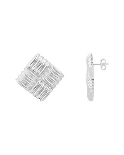 Shymi Textured Square Statement Earrings In Metallic
