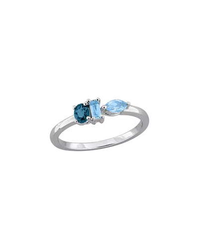 Rina Limor Silver 0.59 Ct. Tw. Blue Topaz Three-stone Ring In Metallic