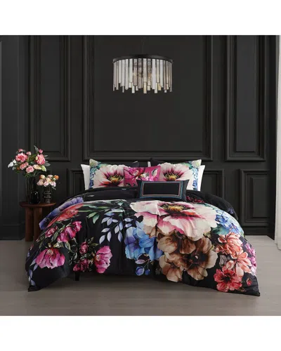 Bebejan 220 Thread Count Night Poppies Reversible Comforter Set In Multi