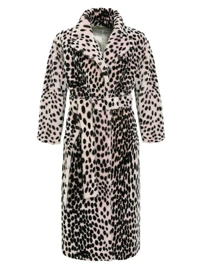 Gorski Reversible Select Shearling Lamb Short Coat In Animal Print