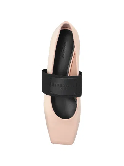 Givenchy Logo-patch Elasticated-strap Ballet Flats In Pink