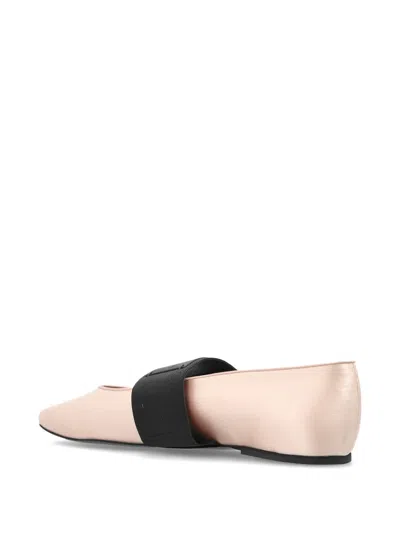 Givenchy Logo-patch Elasticated-strap Ballet Flats In Pink