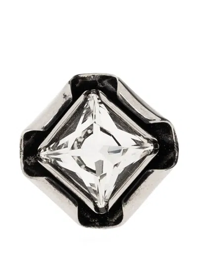 Givenchy Crystal-embellished Geometric Ring In Metallic
