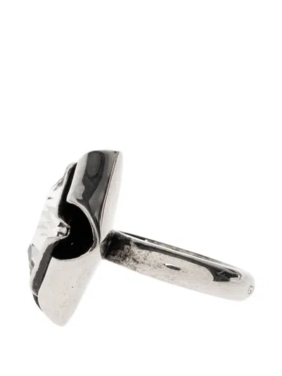 Givenchy Crystal-embellished Geometric Ring In Metallic