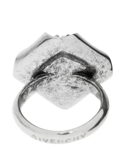 Givenchy Crystal-embellished Geometric Ring In Metallic