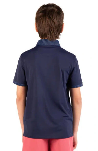 Tailorbyrd Kids' Micro Perforated Polo In Blue