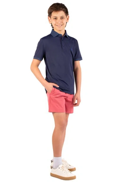 Tailorbyrd Kids' Micro Perforated Polo In Blue