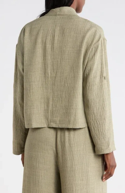 Max Studio Textured Drape Jacket In Green