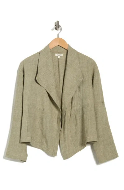 Max Studio Textured Drape Jacket In Green