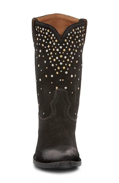Frye Sacha Mid Stud Suede Boot In Brown