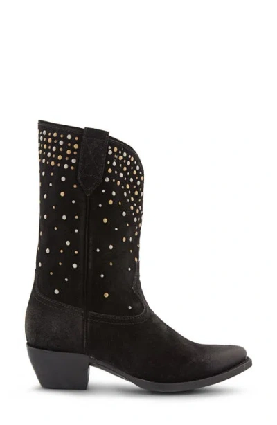 Frye Sacha Mid Stud Suede Boot In Brown