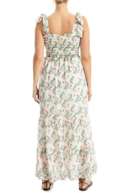 Max Studio Print Tie Strap Maxi Dress In Multi