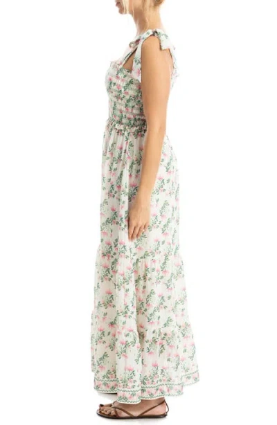 Max Studio Print Tie Strap Maxi Dress In Multi