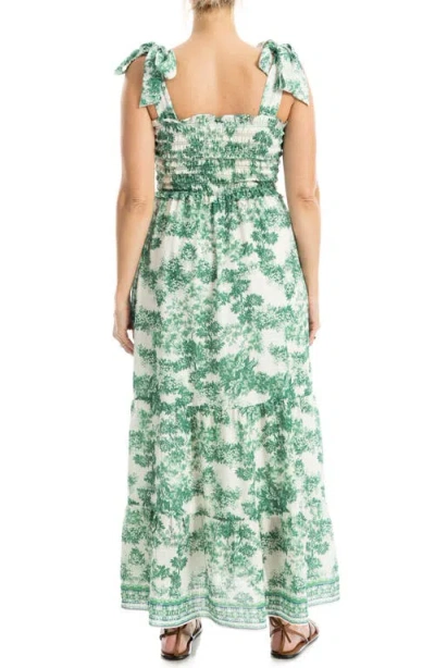 Max Studio Print Tie Strap Maxi Dress In Multi