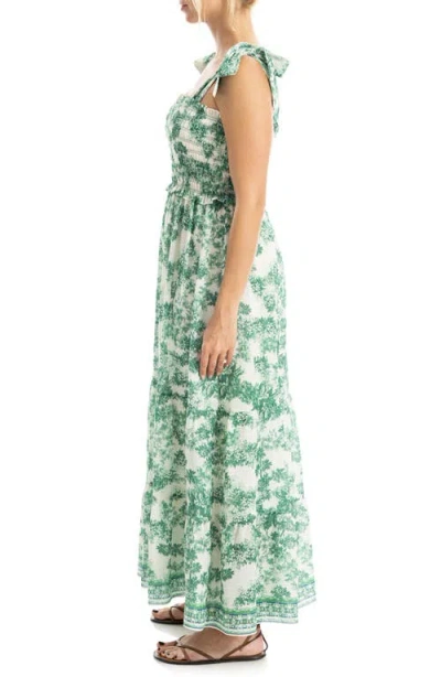 Max Studio Print Tie Strap Maxi Dress In Multi
