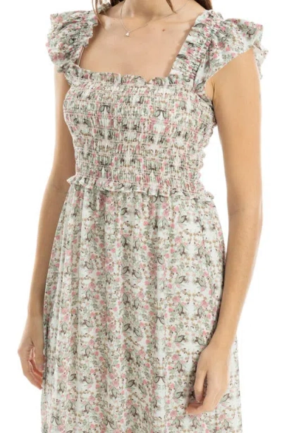 Max Studio Flutter Sleeve Maxi Dress In Multi