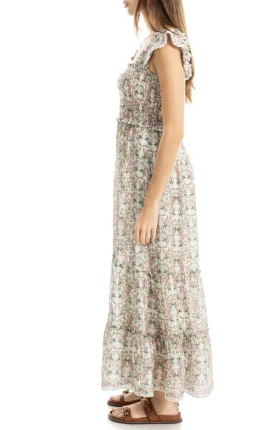 Max Studio Flutter Sleeve Maxi Dress In Multi