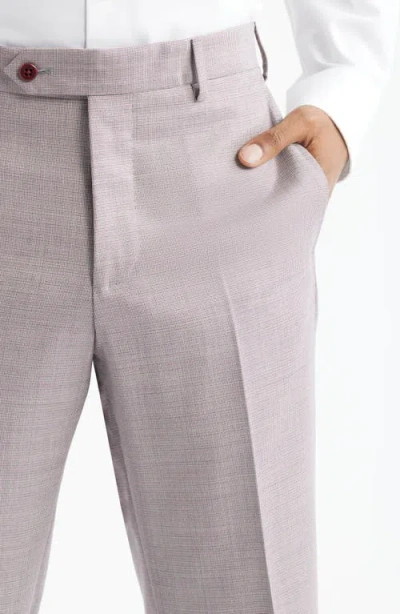 Zanella Devon Flat Front Plaid Wool Dress Pants In Multi