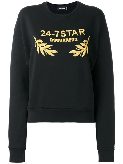 Dsquared2 Black Embroidered Sweatshirt