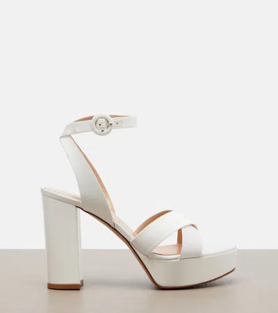 Gianvito Rossi Sabrina Satin Crisscross Ankle-strap Platform Sandals In Multi