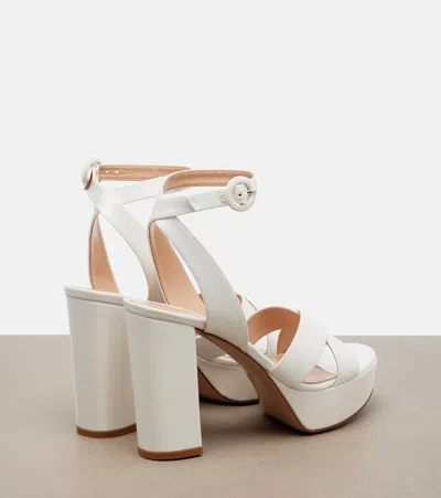Gianvito Rossi Sabrina Satin Crisscross Ankle-strap Platform Sandals In Multi