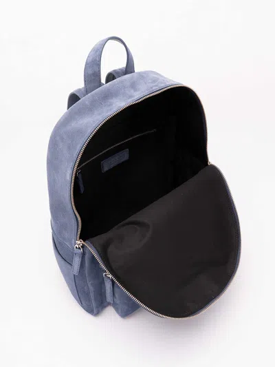 Orciani Laio Suede Zip Backpack In Blue