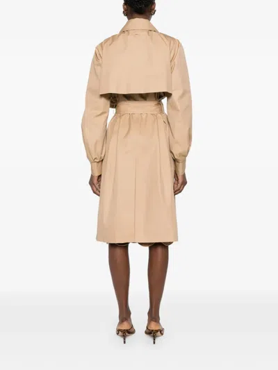 Twinset Double-breasted Belted Coat In Pink