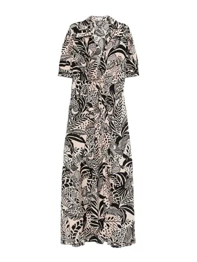 Poupette St Barth Eren Tie Front Maxi Dress In Black