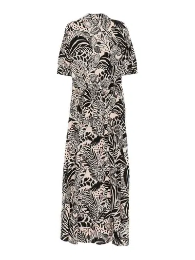 Poupette St Barth Eren Tie Front Maxi Dress In Black
