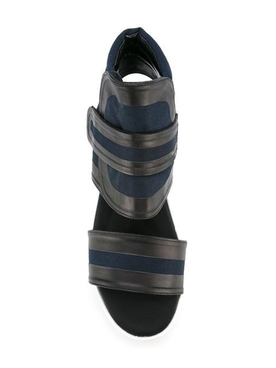 Shop Marni Canvas Platform Sandals In Blue