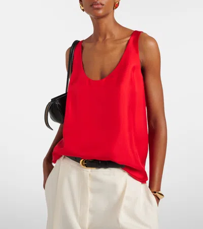 Rohe Silk-satin Tank In Red