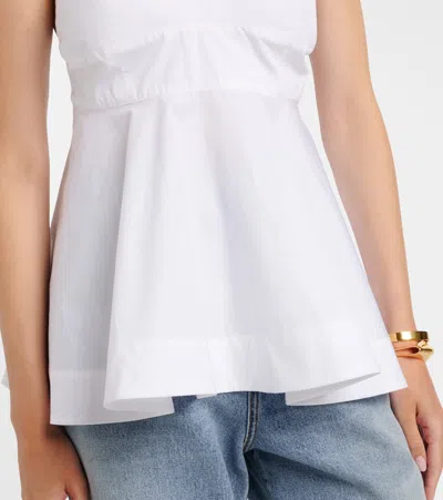 Rohe Structured White Peplum Bustier Top In White
