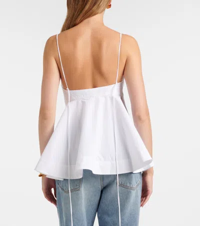 Rohe Structured White Peplum Bustier Top In White