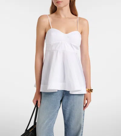 Rohe Structured White Peplum Bustier Top In White