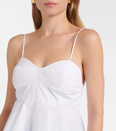 Rohe Structured White Peplum Bustier Top In White