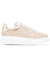 ALEXANDER MCQUEEN extended sole glitter trainers,PLASTIC100%